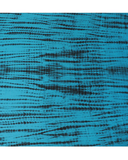 Blue, Black blended viscose fabric with tie and die print in fancy design-D12097