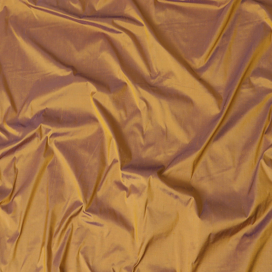 نسيج من الحرير الخام الخالص الفاخر باللون الذهبي-D12053