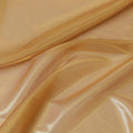 شيفون من الحرير الخالص باللون البيج اللاتيه مع لوريكس معدني ذهبي بتصميم مخطط -D9228