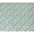 Turquoise green synthetic crepe fabric with multicolor print having stone work in floral design-D15313 - Regal Fabrics