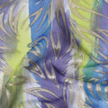 Multicolor premium pure silk chiffon fabric with gold metallic lurex in abstract design-D14072