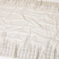 Silver nylon tulle fabric with white gold embroidery having guipure work in border design-D7718