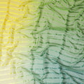Multicolor synthetic chiffon fabric with gold stripe having same tone metallic dot foil in stripe design-D13651 Regal Fabrics