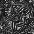Charcoal grey guipure fabric with black sequins in geometric design