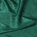 Forest green synthetic satin fabric with same tone jacquard in floral design-D15376 Regal Fabrics
