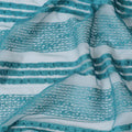 Ocean blue nylon tulle fabric with same tone embroidery and sequins in stripe design-D6671