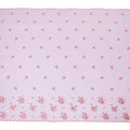 Light lavender cotton voile fabric with hot pink and sage green embroidery in floral design-D12463