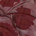 Maroon synthetic chiffon fabric with same tone viscose and metallic lurex in floral design-D11904