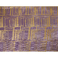 Mauve purple Rayon velvet fabric with metallic gold paint and silver sequins in geometric design