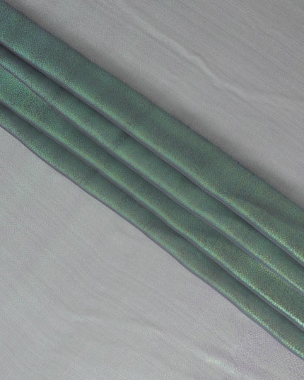 قماش شيفون من الحرير الخالص باللون الرمادي الحجري مع لوريكس معدني بنفس اللون بتصميم ذاتي -D13556