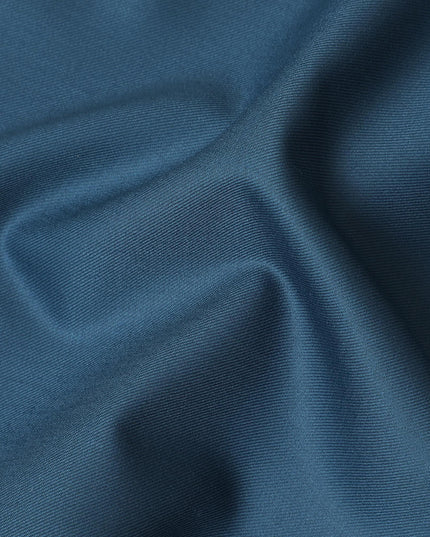 Light petrol blue plain super 140's blended wool suiting fabric-D-10928