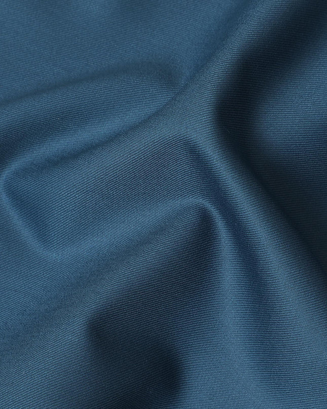 Light petrol blue plain super 140's blended wool suiting fabric-D-10928