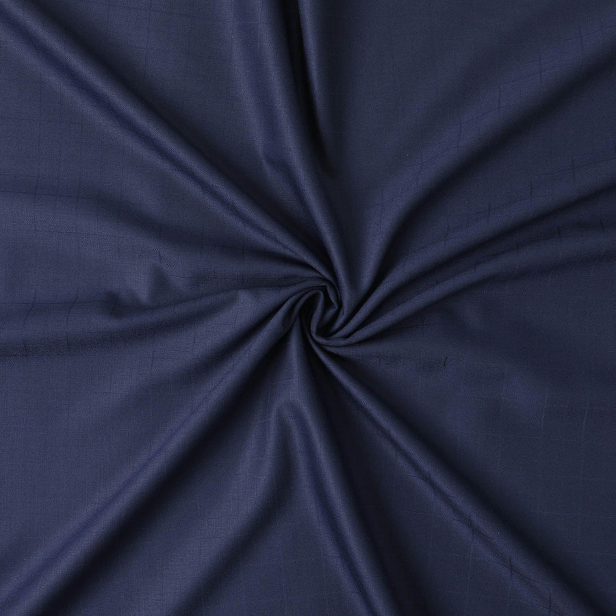 Navy blue Super 120's blended suiting fabric with same tone checks design
