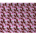 Maroon synthetic crepe fabric with multicolor crepe print in floral design-D14465 Regal Fabrics