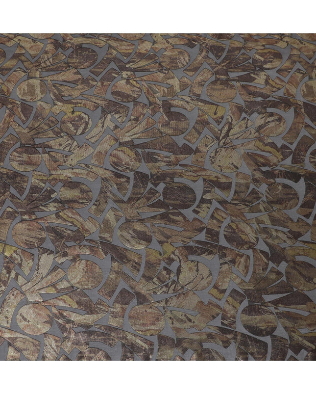 Black Premium pure French (Fransawi) silk chiffon fabric with multicolor metallic lurex in fancy design-D15643