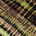 Neon yellow blended viscose fabric with copper brown and black print in fancy design-D12098 Regal Fabrics