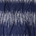 Indigo blue nylon tulle fabric with same tone embroidery in fancy design