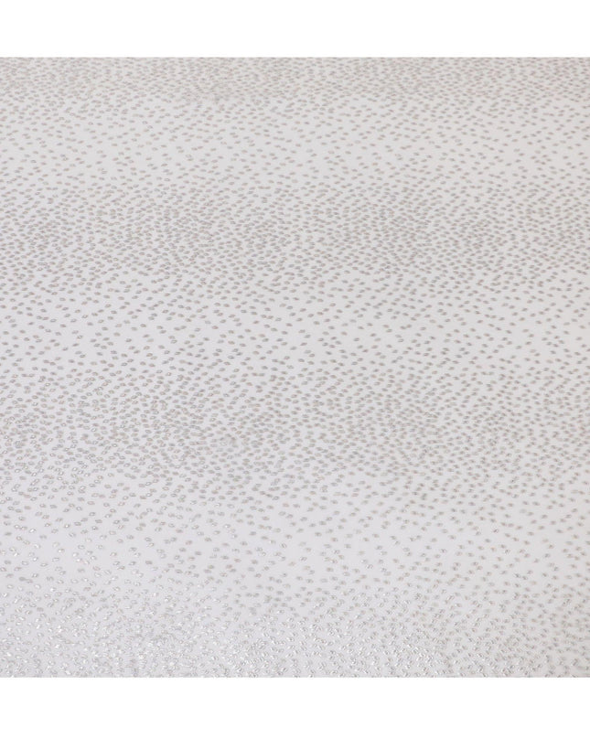 قماش شيفون من الحرير الخالص باللون الرمادي السحابي مع لوركس معدني متعدد الألوان بتصميم فاخر -D13144