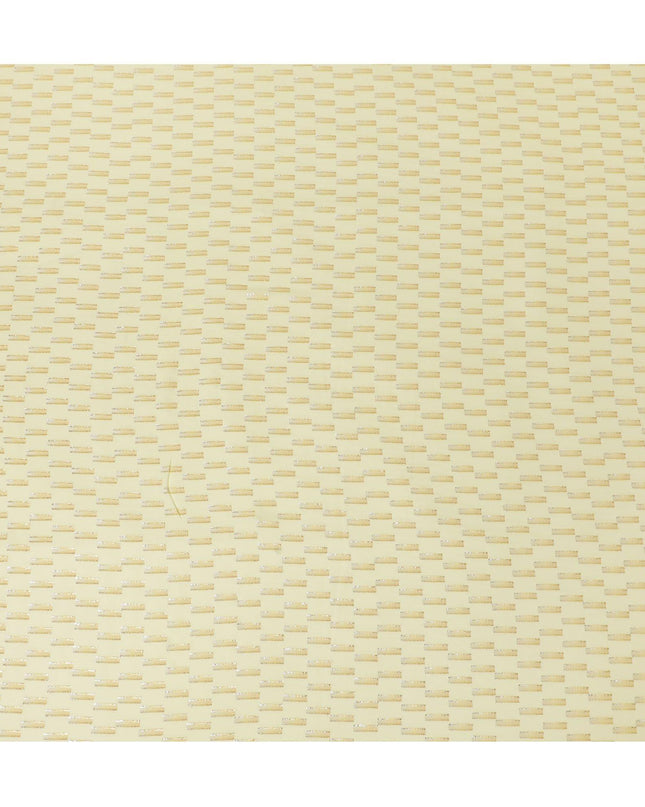 قماش شيفون حريري فرنسي (فرنساوي) أصفر ذهبي فاخر مع نفس اللون من الفيسكوز والوركس المعدني الذهبي والفضي بتصميم فاخر -D14221