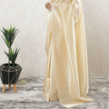 Gold plain Premium French lame Saree with same tone foil finish-D9568