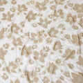 قماش شيفون حريري فرنسي (فرنساوي) فاخر باللون الأبيض الفاتح مع فيسكوز بيج زيتوني مع لوريكس معدني ذهبي بتصميم زهور -D14061