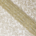 Gold Premium metallic French chantilly lace in floral design-D12296