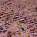 Light plum cotton voile fabric with multicolor metallic foil print in floral design-D9779 Regal Fabrics