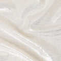 Off white Premium pure silk chiffon fabric with gold metallic lurex in stripe design-D12437