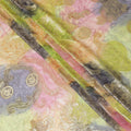 Multicolor Premium pure French (Fransawi) silk chiffon fabric with gold metallic lurex in floral design-D14122