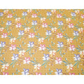 Mustard yellow cotton voile fabric with same tone jacquard having multicolor print in floral design-D8247 Regal Fabrics