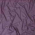 Purple Premium Spanish 100% cotton lawn fabric with black, baby pink and hot pink print in abstract design-D9239
