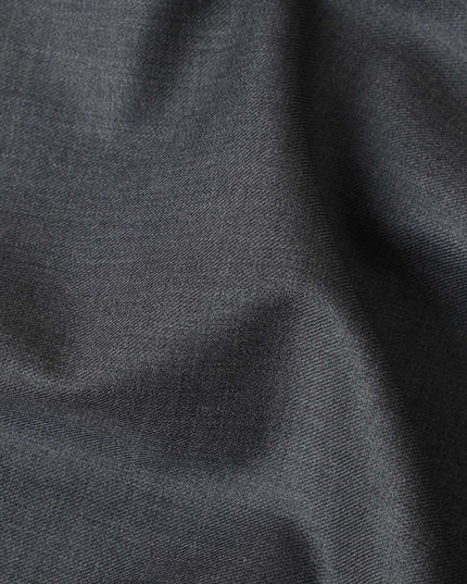 Coin grey plain Premium super 130's Australian superfine merino wool suiting fabric-D11431