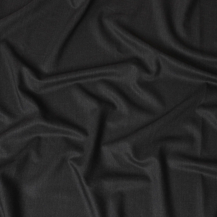 Charcoal grey Plain Premium pure Super 100's English all wool suiting fabric-D14692