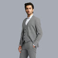 Cloud grey plain Premium Italian super 150's all wool suiting fabric-D11430
