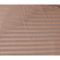 Beige nylon tulle fabric with same tone embroidery in stripe design-D9190