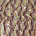 Multicolor premium pure silk chiffon garbasaar with gold and cerise pink metallic lurex in checks design-D11599 Regal Fabrics