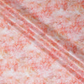 Salmon peach cotton satin fabric with off white print in Leaf design-D11913 Regal Fabrics