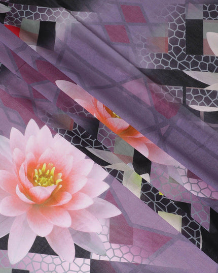 ثوب فوال قطني فاخر متعدد الألوان مطبوع بتصميم زهور-D11613