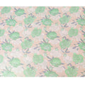 Peach Premium pure silk chiffon fabric with multicolor print having neon green metallic lurex in floral design-D14651