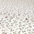 White cotton voile fabric with black and olive green metallic foil print in floral design-D6747 Regal Fabrics