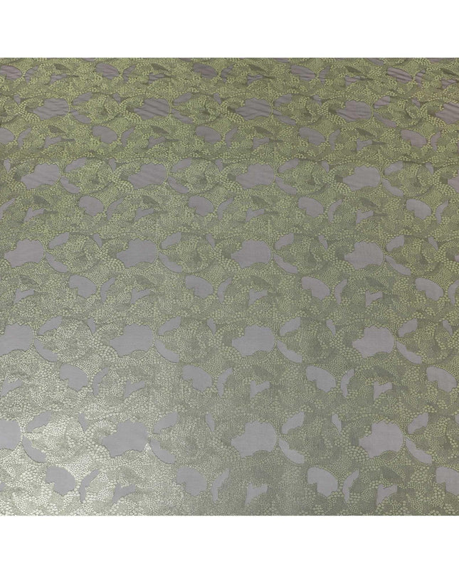 Black pure Premium French (Fransawi) silk chiffon fabric with neon green metallic lurex in fancy design-D8275