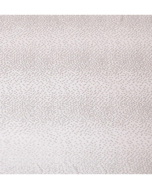 Light pink Premium pure silk chiffon fabric with multicolor metallic lurex in fancy design-D13142