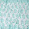 Tiffany blue nylon tulle fabric with same tone embroidery in floral design-D6684