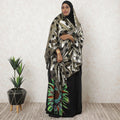 Black Premium pure French (Fransawi) silk chiffon garbasaar with gold metallic lurex in floral design-D11573