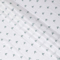 White Premium Swiss cotton voile thobe with same tone and sea green embroidery in floral design having stone work-D11628
