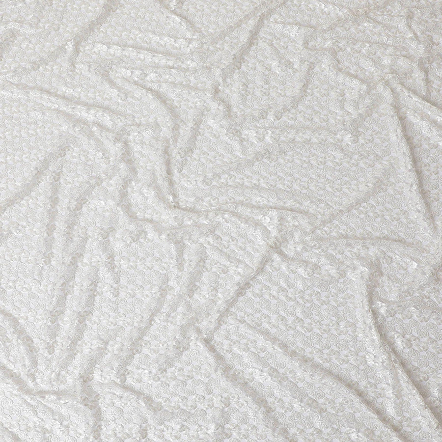 Off white guipure lace fabric in fancy design-D11705