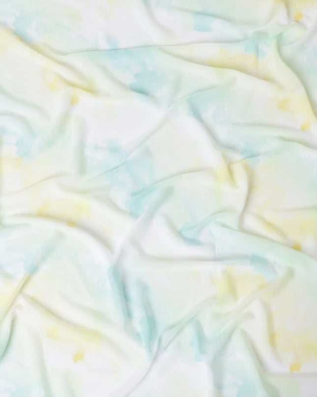 Multicolor synthetic printed georgette fabric in abstract design-D10304 Regal Fabrics