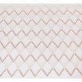 Light peach nylon tulle fabric with same tone, copper sequins having same tone bead work in geometric design-D13794 Regal Fabrics
