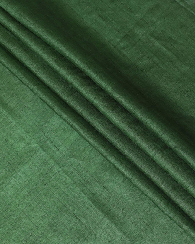 Emerald green plain blended tussar silk fabric-D12247 Regal Fabrics