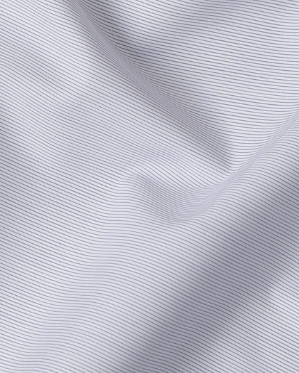White Premium pure 100% Swiss cotton shirting fabric with blue stripe design-D14680 Regal Fabrics